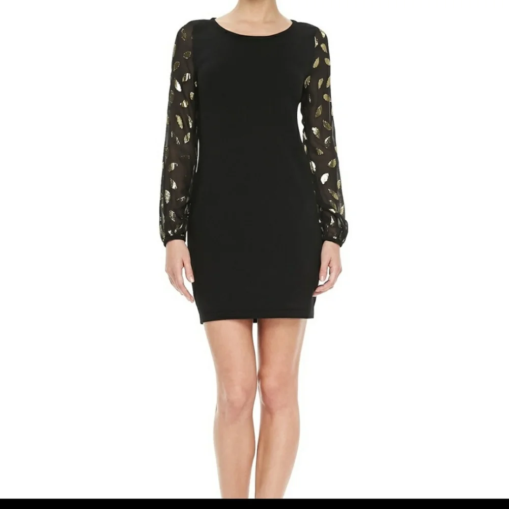 NWOT DVF black Alagna wool & silk  bodycon mini dress Womens Small